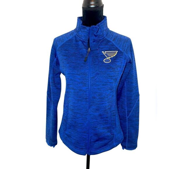 NHL ST.LOUIS BLUES HOCKEY MENS FLEECE LINED FULL ZIP WINTER JACKET WOMENS SIZE M - Picture 1 of 10